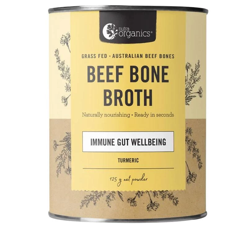 Nutra Organics Beef Bone Broth Powder Turmeric 125g 3 Nutra Organics Beef Bone Broth Powder Turmeric 125g